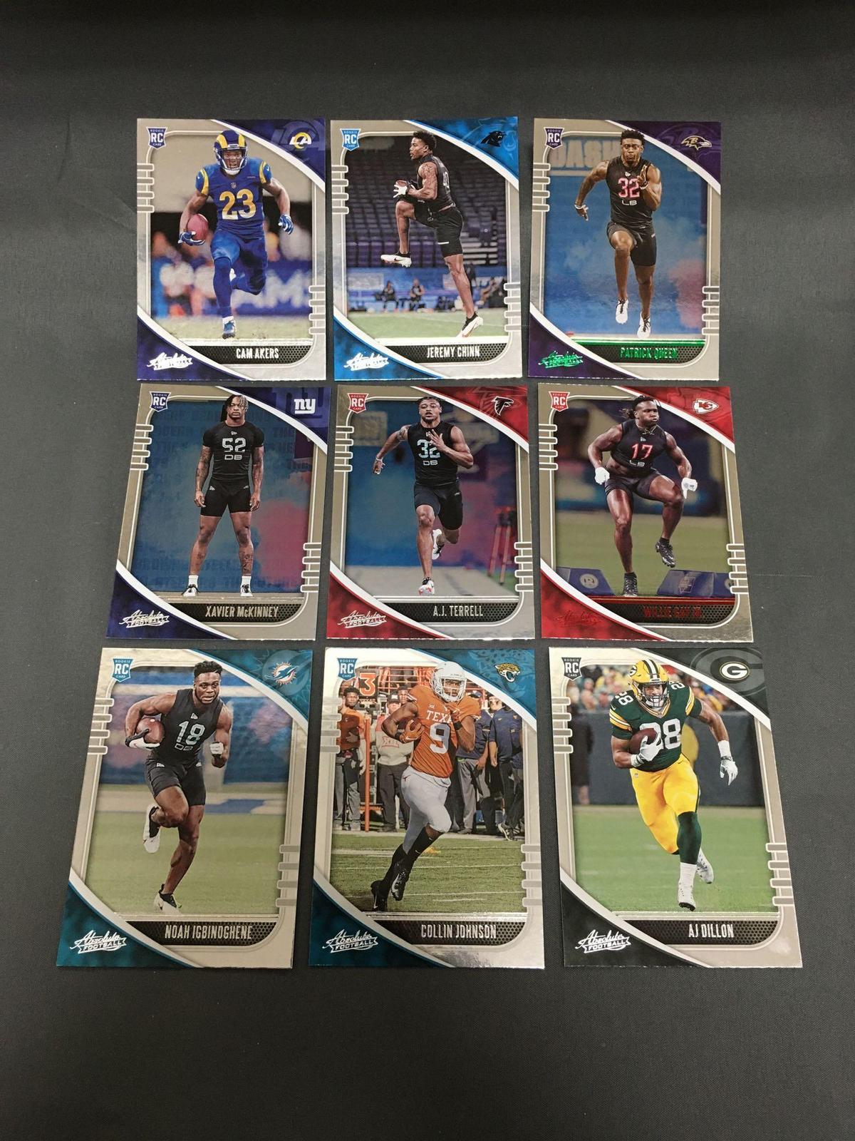 9 Card Lot of FOOTBALL ROOKIE CARDS - Mostly from Newer Sets with Future Stars & More!