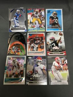 9 Card Lot of FOOTBALL ROOKIE Cards - Mostly from Newer Sets - Some Premiums - Stars & More!