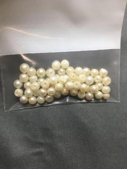 Lot of Round 5mm Approximate Loose White Pearl Beads