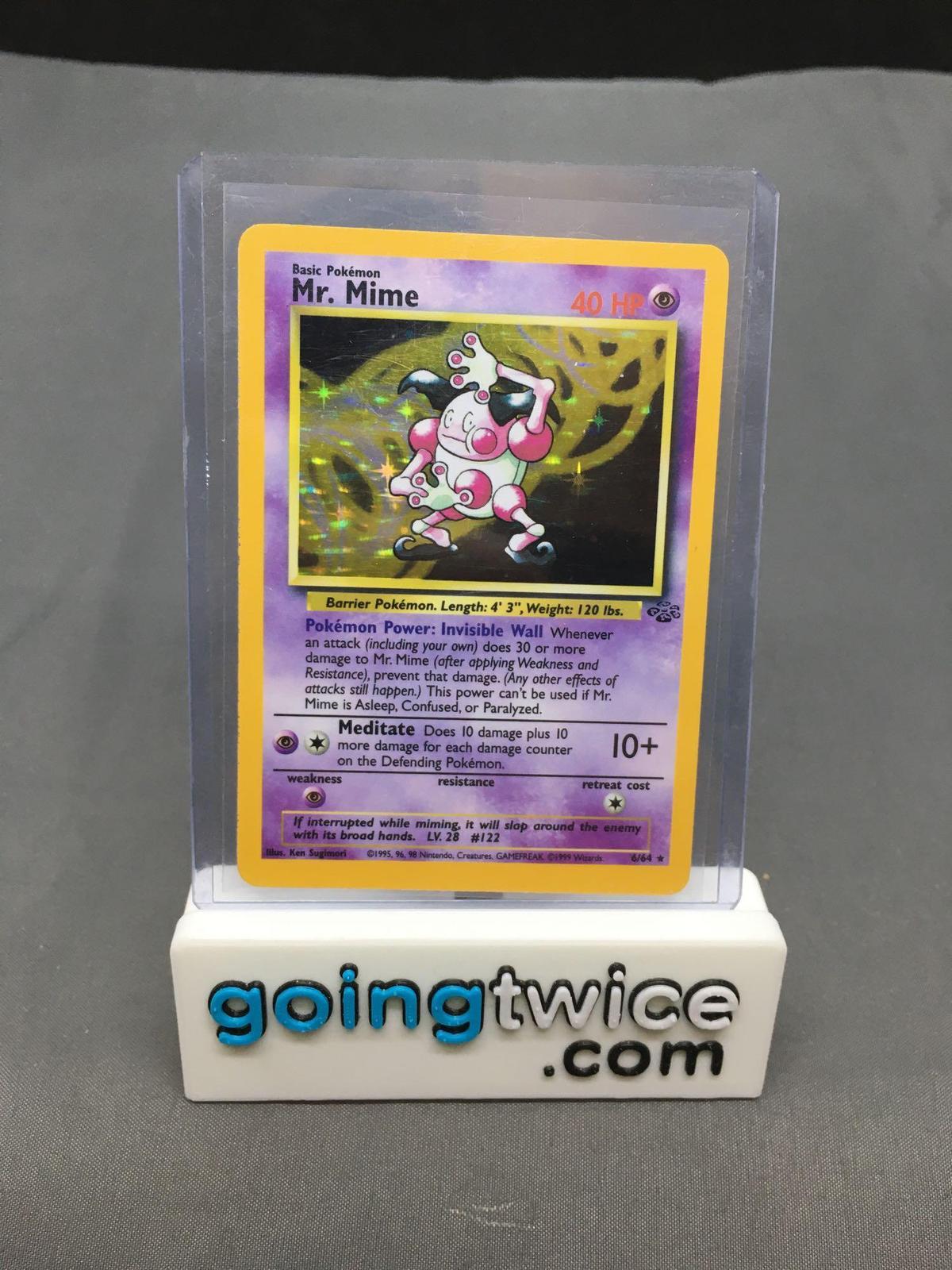 1999 Pokemon Jungle Unlimited #6 MR MIME Holofoil Rare Trading Card