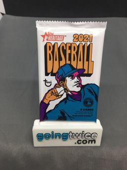 Factory Sealed 2021 Topps HERITAGE Baseball 9 Card Pack