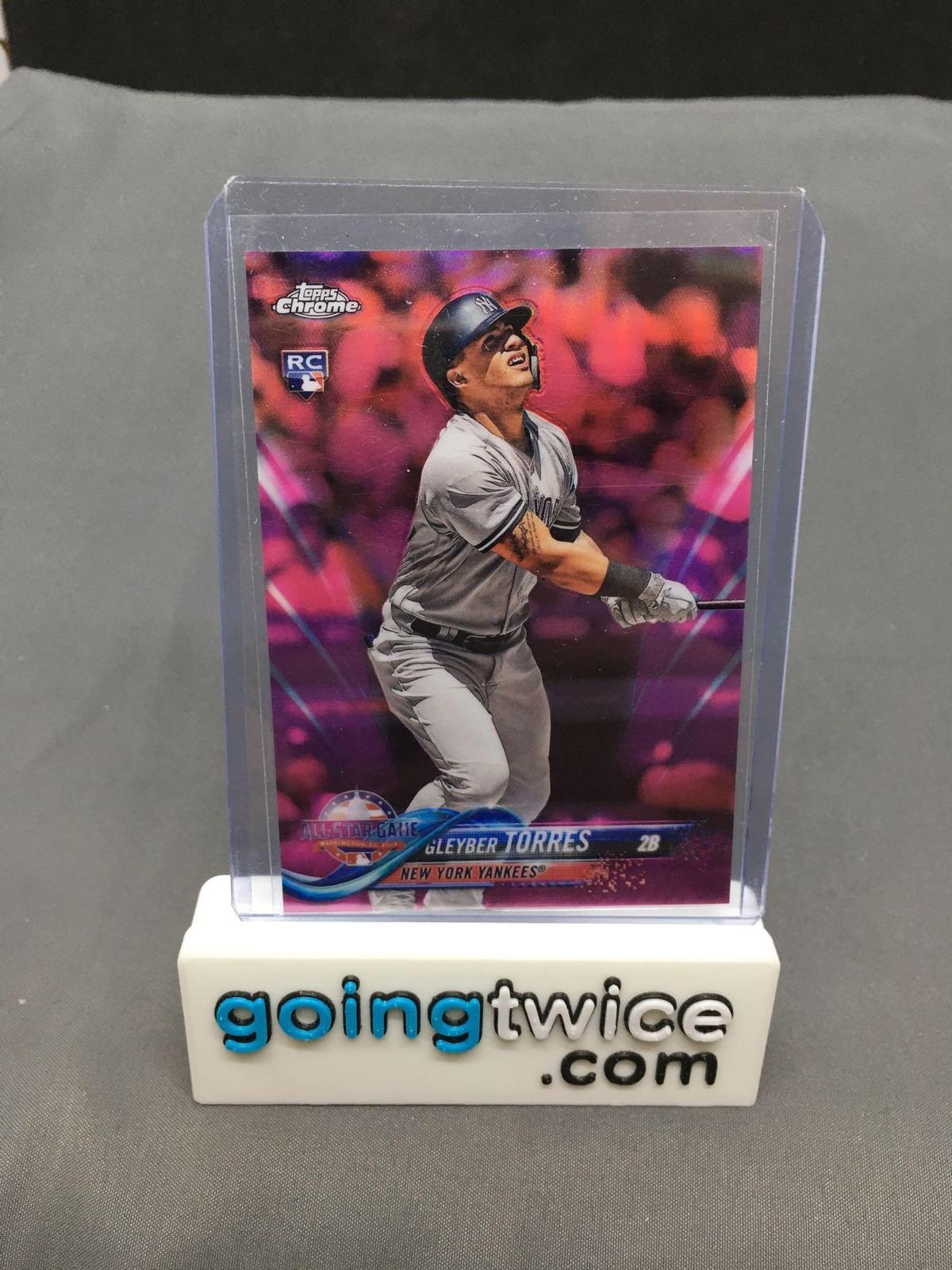 2018 Topps Chrome Baseball #HMT80 GLEYBER TORRES New York Yankees Rookie Trading Card