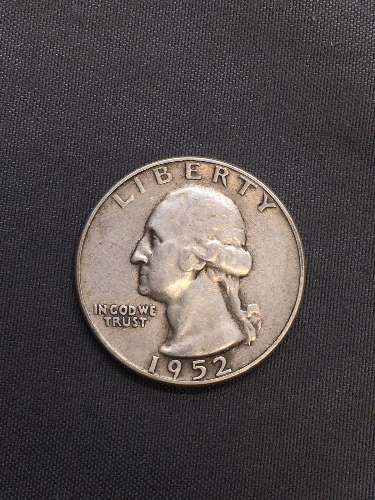 1952-S United States Washington Silver Quarter -90% Silver Coin from Estate