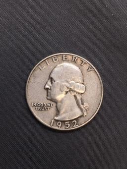 1952-S United States Washington Silver Quarter -90% Silver Coin from Estate