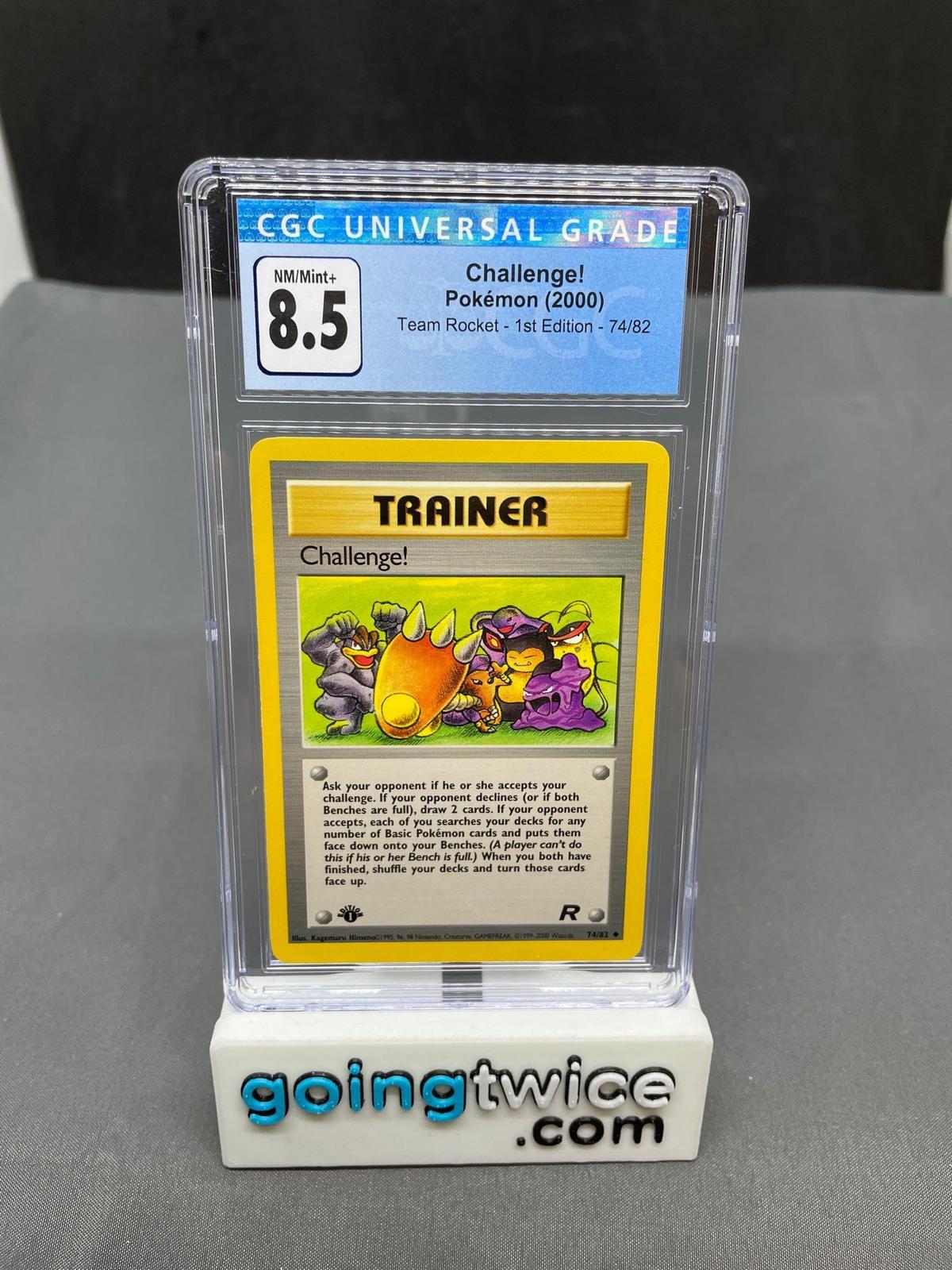 CGC Graded 2000 Pokemon Team Rocket 1st Edition #74 CHALLENGE Trading Card - NM-MT+ 8.5