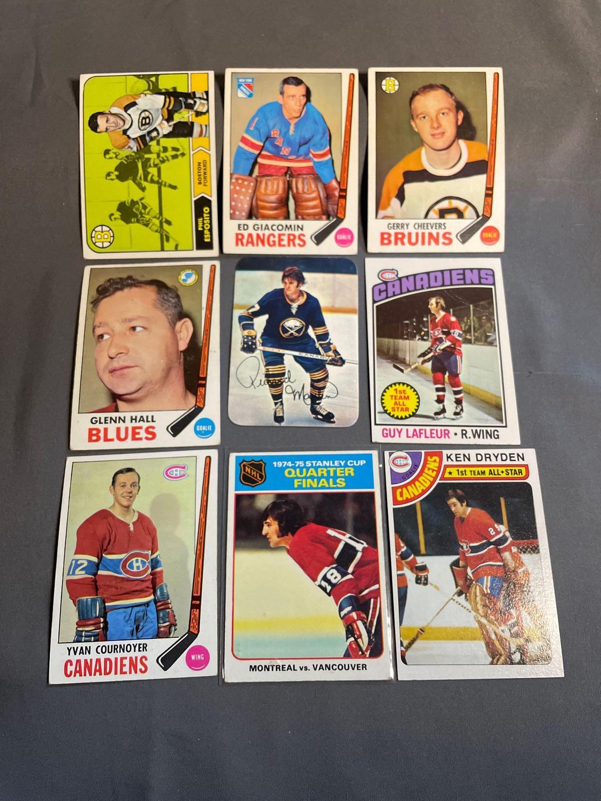 9 Card Lot of Vintage Hockey Trading Cards from Awesome Collection