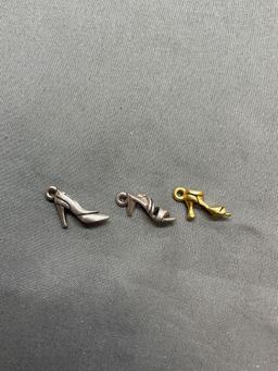 Lot of Three High Heel Design Sterling Silver Charms