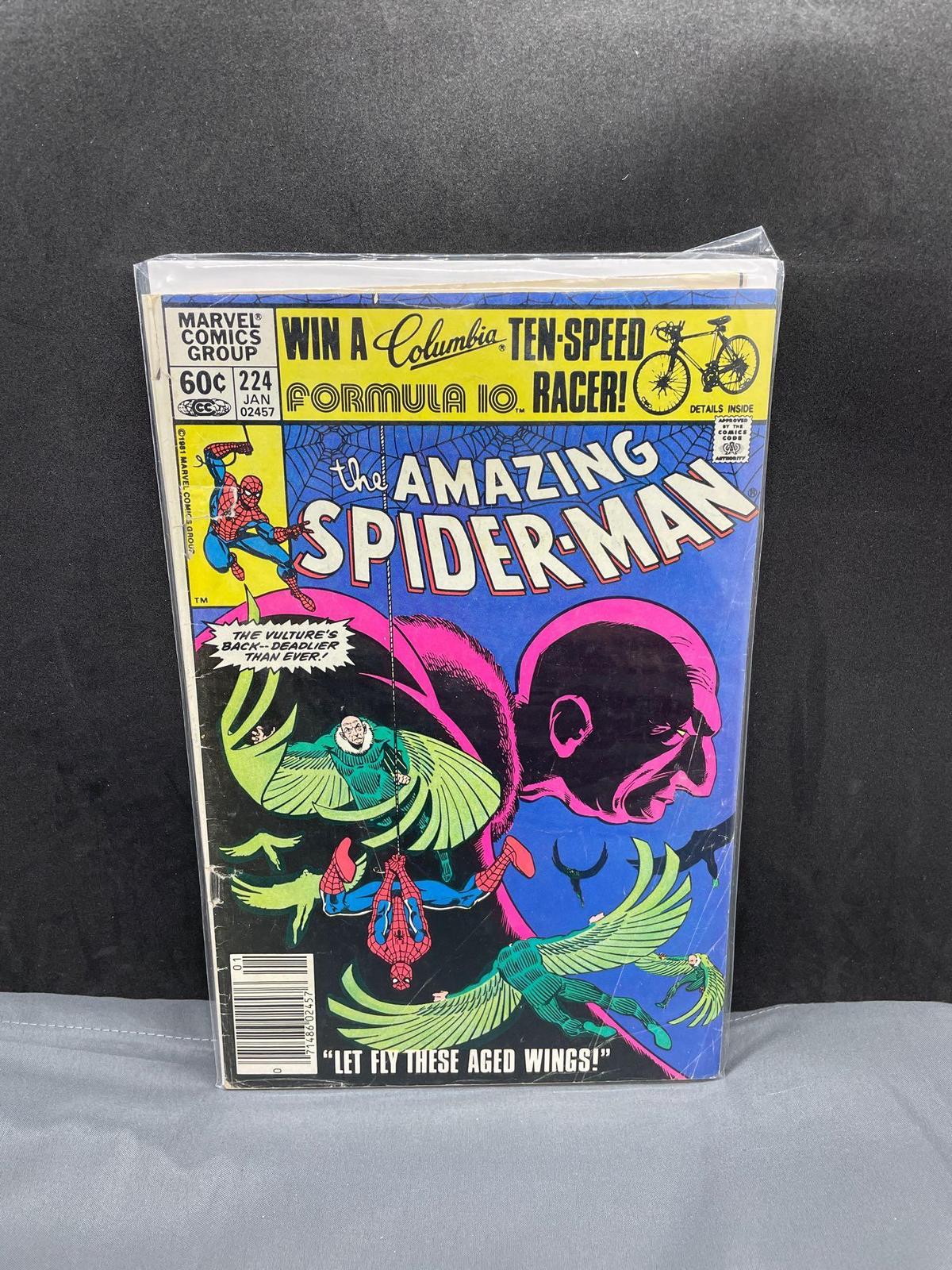Vintage Marvel Comics THE AMAZING SPIDER-MAN #224 Bronze Age Comic Book from Estate Collection