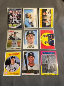 9 Card Lot Aaron Judge New York Yankees Baseball Cards