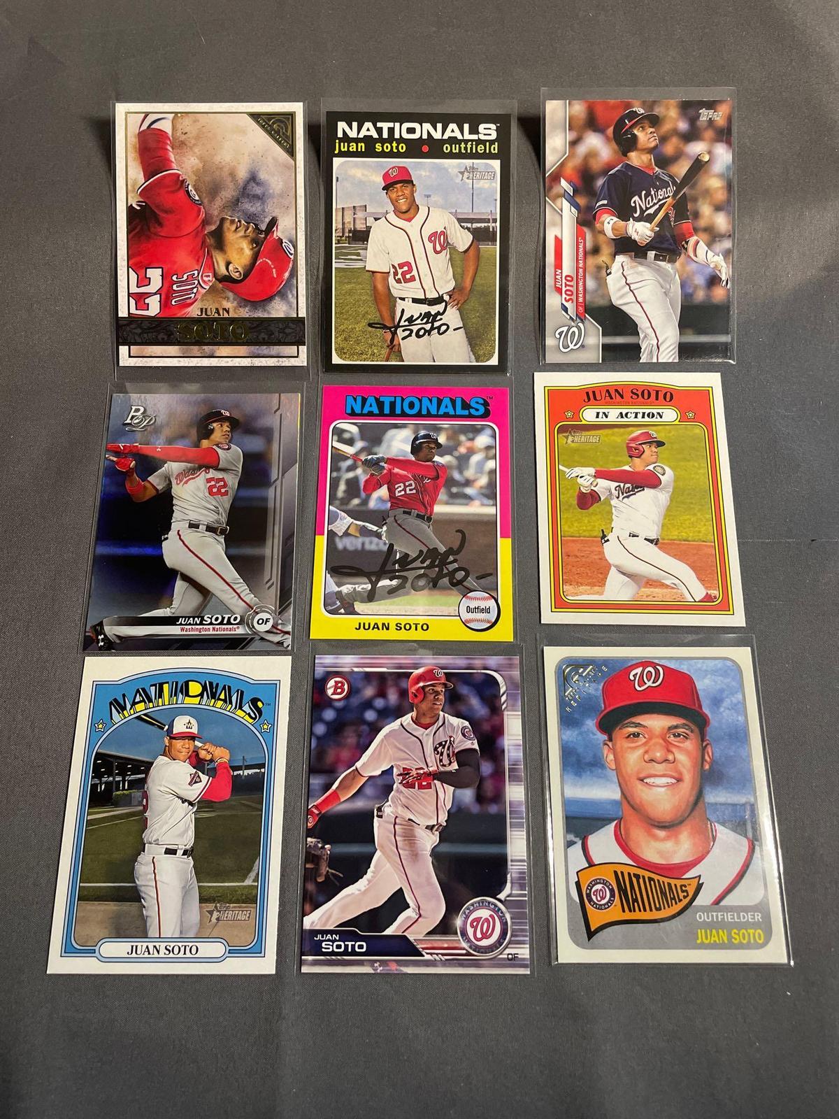 9 Card Lot Juan Soto Washington Nationals Baseball Cards