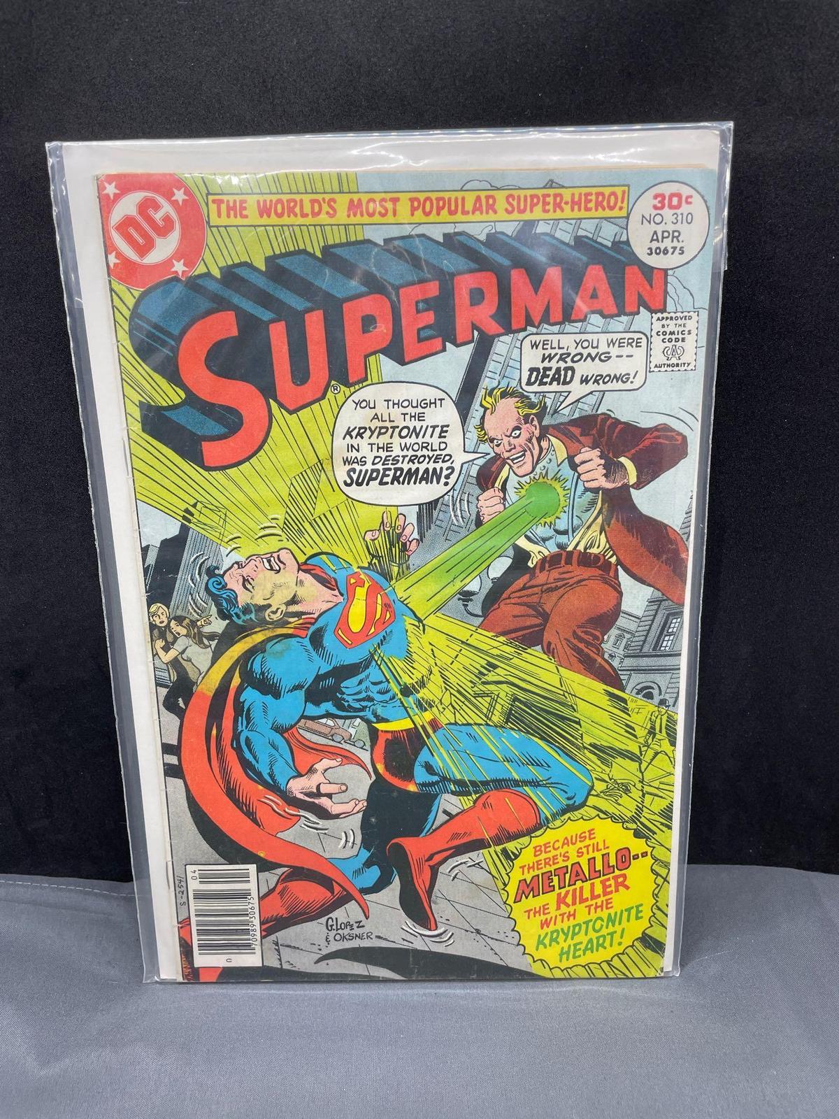 Vintage DC Comics SUPERMAN #310 BRONZE Age Comic Book from Estate