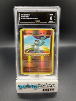 GMA Graded 2016 Pokemon Evolutions #57 MACHOP Reverse Holo Trading Card - EX-NM 6