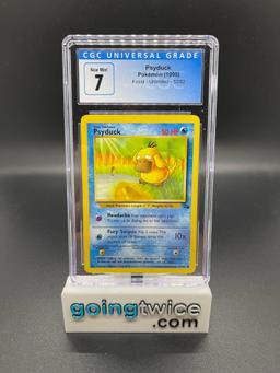 CGC Graded 1999 Pokemon Fossil Unlimited #53 PSYDUCK Trading Card - NEAR MINT 7