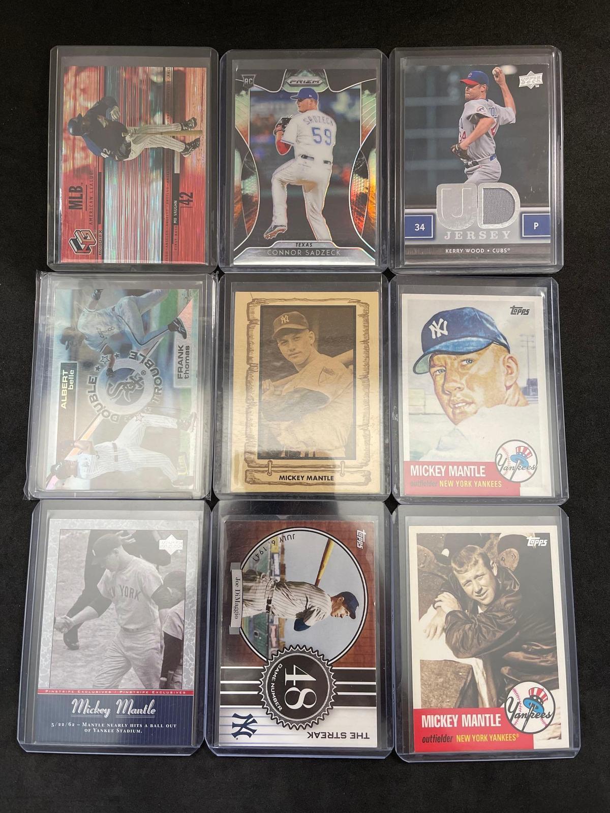 Lot of 9 Baseball Stars, Inserts, and Rookies From Large Collection