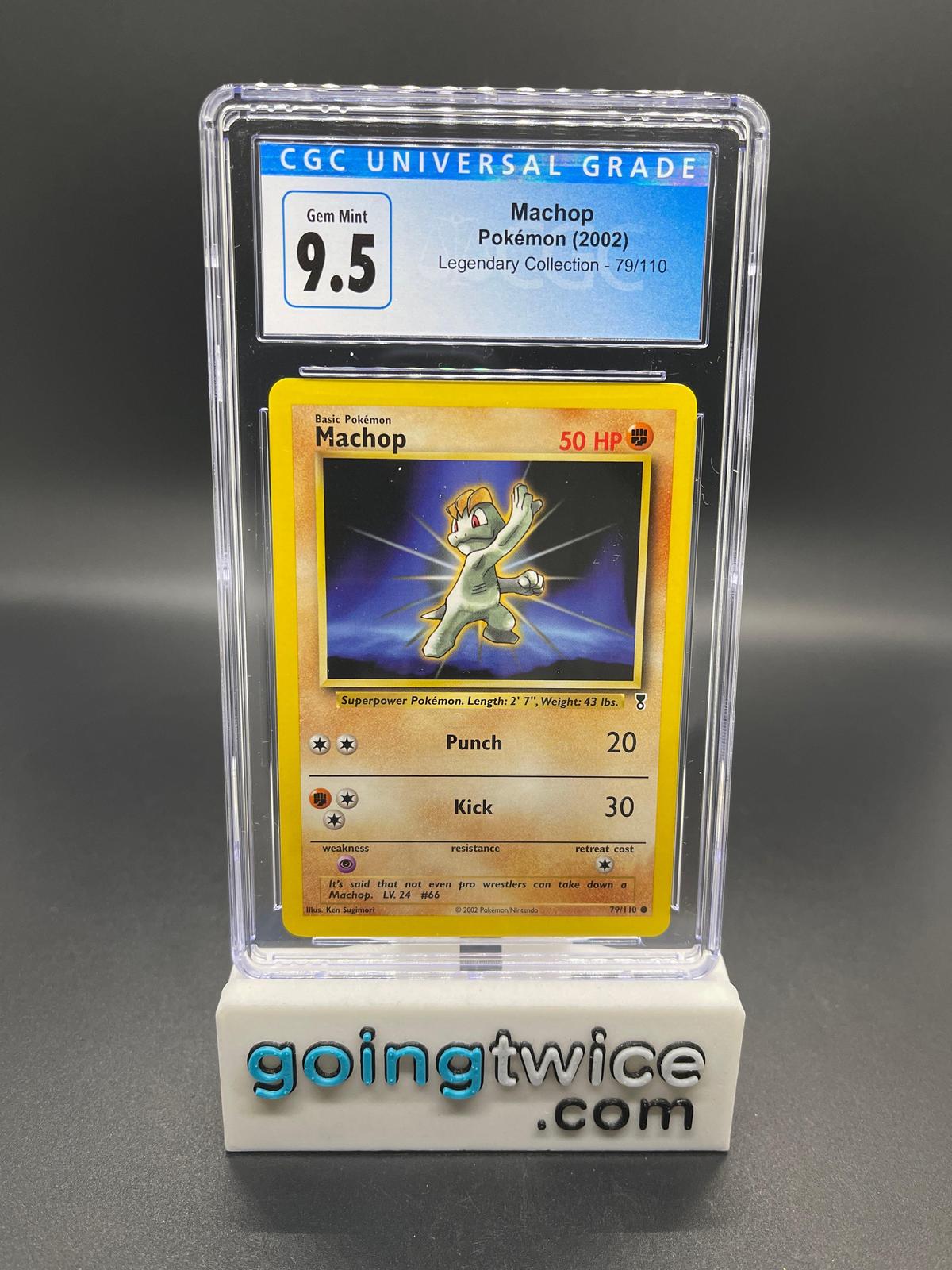 CGC Graded 2002 Pokemon MACHOP Legendary Collection - 79/110 Trading Card