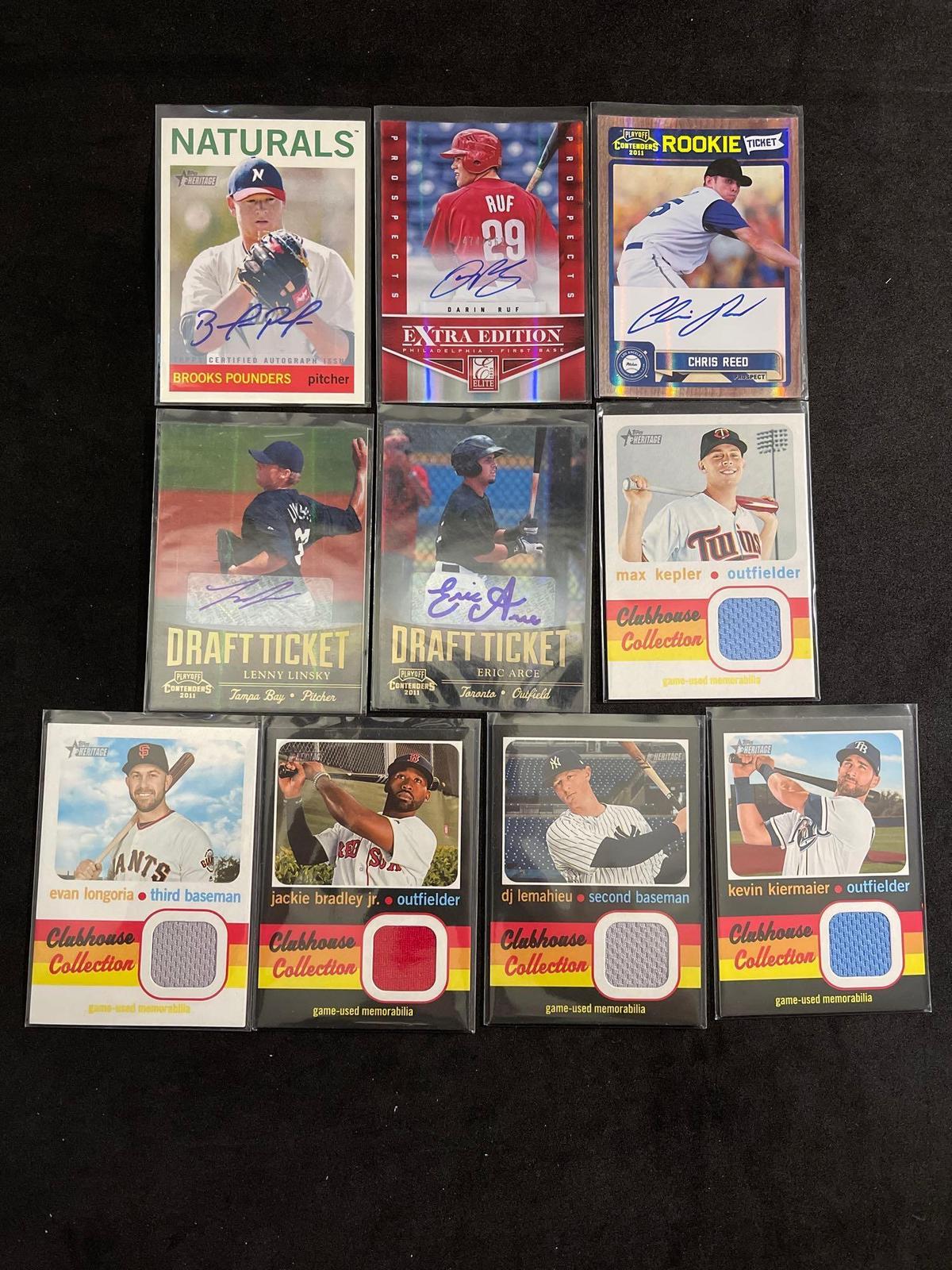 Lot of 10 Mixed Jersey or Autographs Sports Cards From Estate