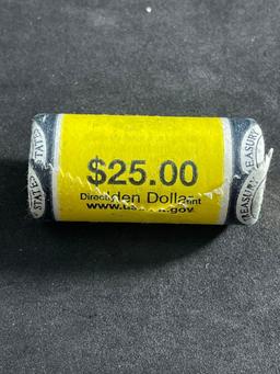 Roll of Golden Dollars 25.00 Face From Large Collection