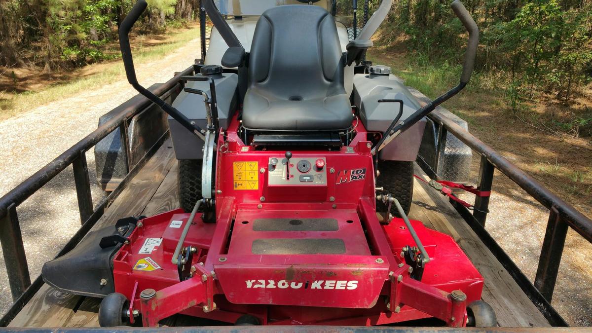 Red Yazoo Key 48" Commercial Zero Turn Mower with Mulching Kit, Mid Max Kawasaki Motor