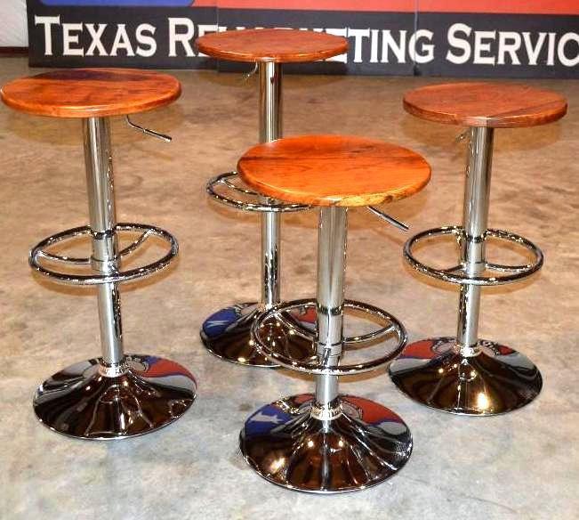 4 Handmade Mesquite Wood Stools (4 stools total)