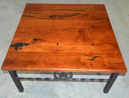 Handmade Mesquite and Wrought Iron Coffee Table/End Table