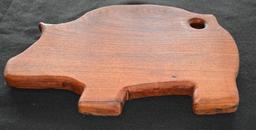 Handmade Mesquite Cutting Board - Pig