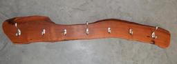 Handmade Mesquite Hanging Coat/Hat Rack with 7 Hooks (3 Double Hooks and 4 Single Hooks)