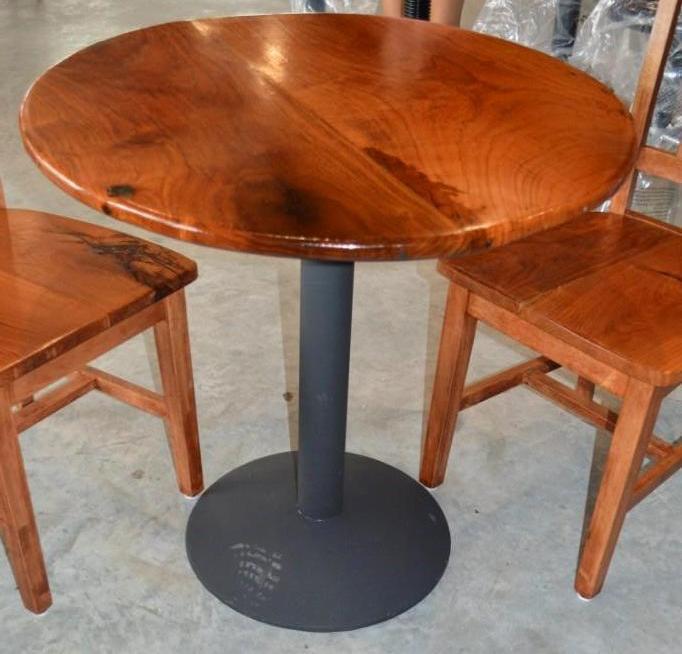 Handmade Mesquite Round 30" Table w/ 2 Handmade Mesquite Chairs