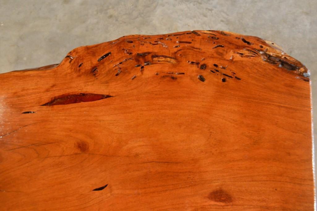 Handmade Mesquite Bench w/ Red Inlay