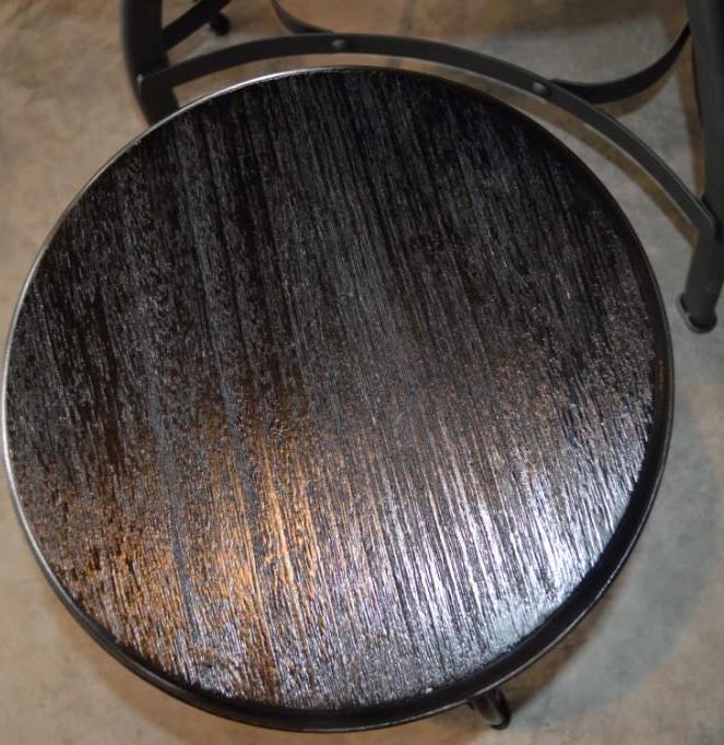 Handmade 48" Round Mesquite Table w/ 4 Handmade Stools, Table and Stools Swivel & Rise