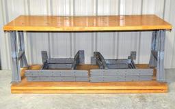 3 Heavy Duty Table Wood Tops with Steel Frame Legs