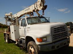 1999 Ford F800 Digger Truck, Missing 3rd/5th Gear & Parts off Digger, *Title (unit 5403)