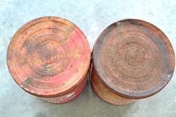 Set of Vintage Kraft 50 lb. Shortening Tubs