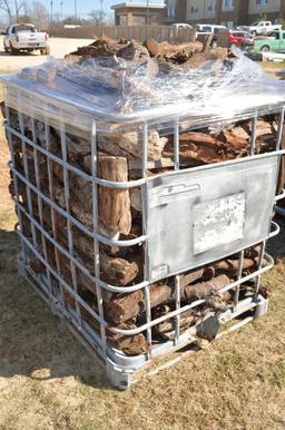 Metal Crate filled w/ cut Mesquite - 1/2 Cord
