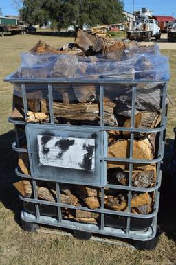 Metal Crate filled w/ cut Oak - 1/2 Cord