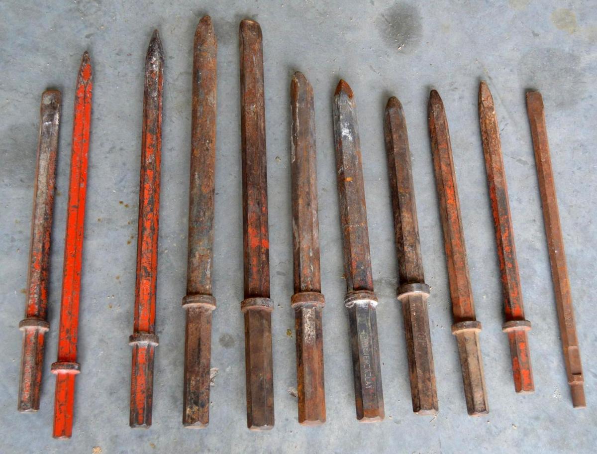 Jack Hammer Drill Bits - 11 Total