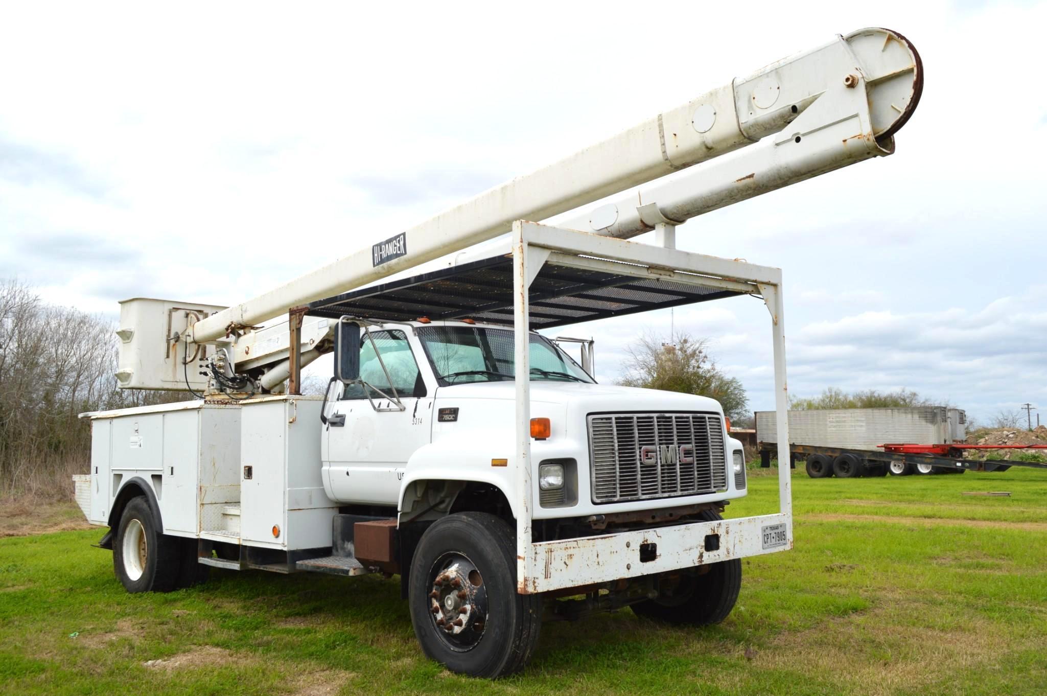 2000 GMC C7500 Bucket Truck 4x2 L6 7.2L Diesel Automatic, unit #5314