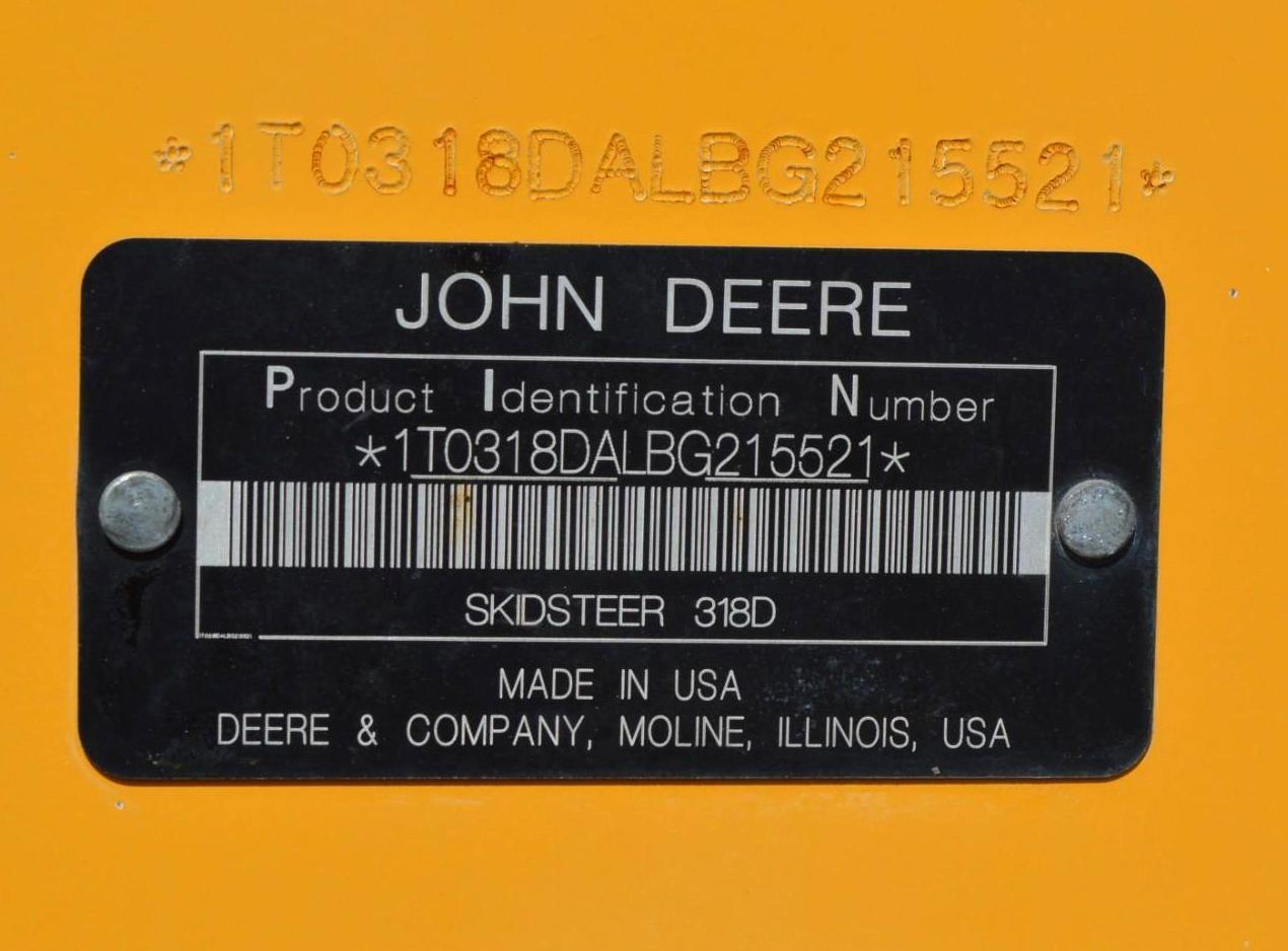 2012 John Deere 318D Skid Steer