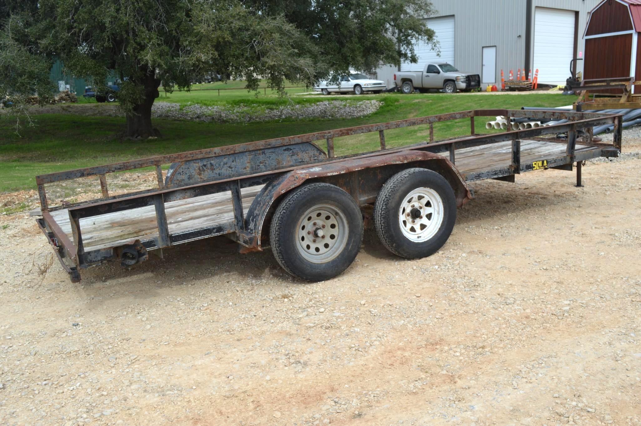 2004 Big Tex 16' Flatbed, Pintle Hitch Trailer, unit #6117