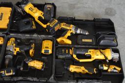 9 Pieces - Dewalt Battery Power Hand Tools - Grinders/Drills/Nail Gun