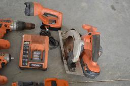 Ridgid Battery Powered Hand Tools - Batteries/Ports/Drimmel/Caulk Gun/Skill Saw/Flash Light