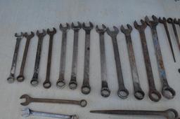 Assorted Open Ended Wrenches Ranging in Size from 1" to 2 1/2"