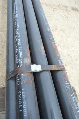 14 Joints of 3inch Pipe, .216 wall 7.68# CW Line Pipe, 21' long, Thread & Coupler, Sch 40