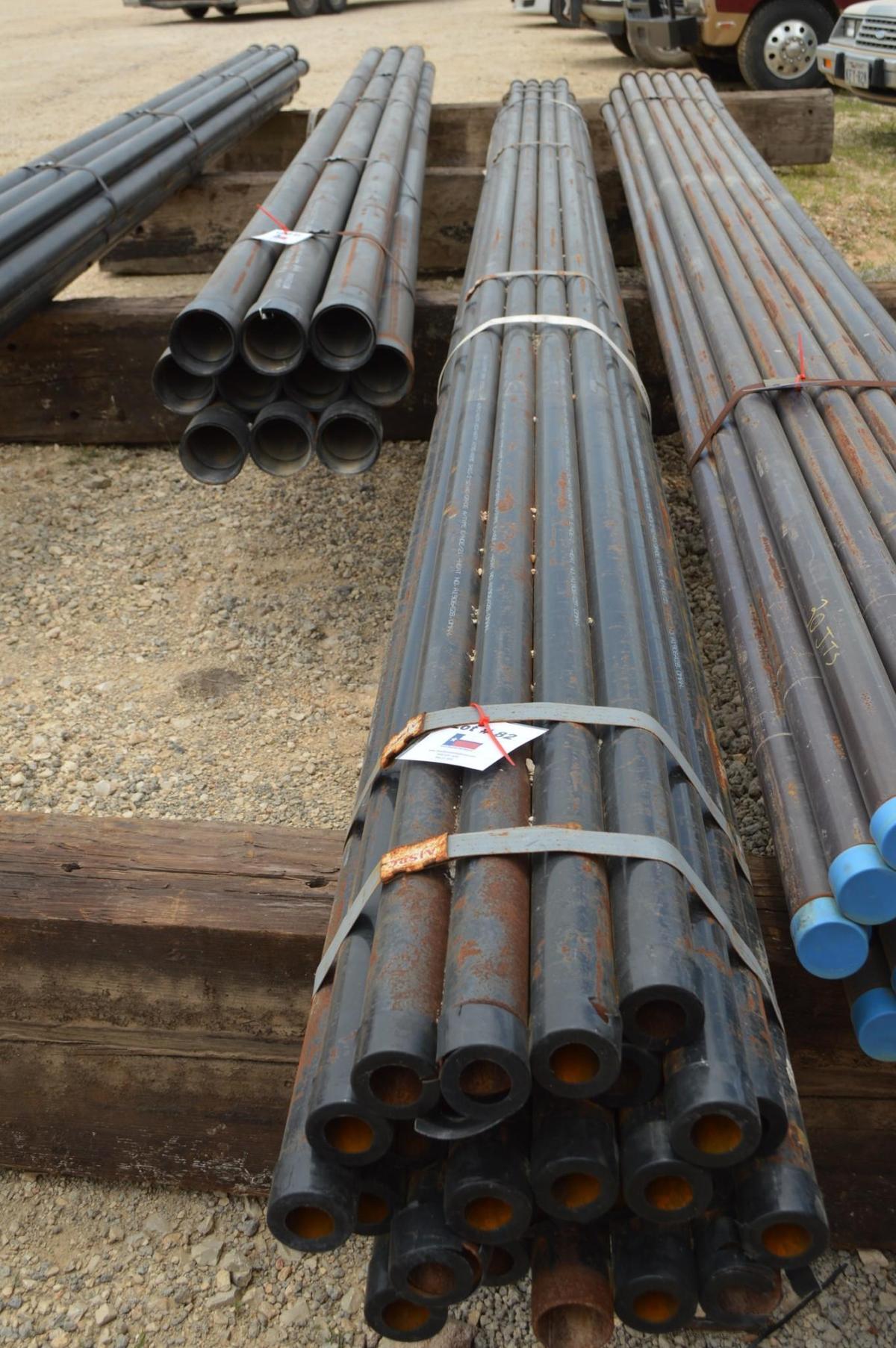 26 Joints of 2inch Pipe, .154 wall 3.68# CW Line Pipe, 21' Long, Thread and Coupler, Sch 40