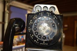 Antique 3 Slot Automatic Electric Pay Phone, Keys Included