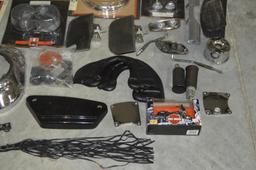 Assorted Motorcycle Parts and Tools