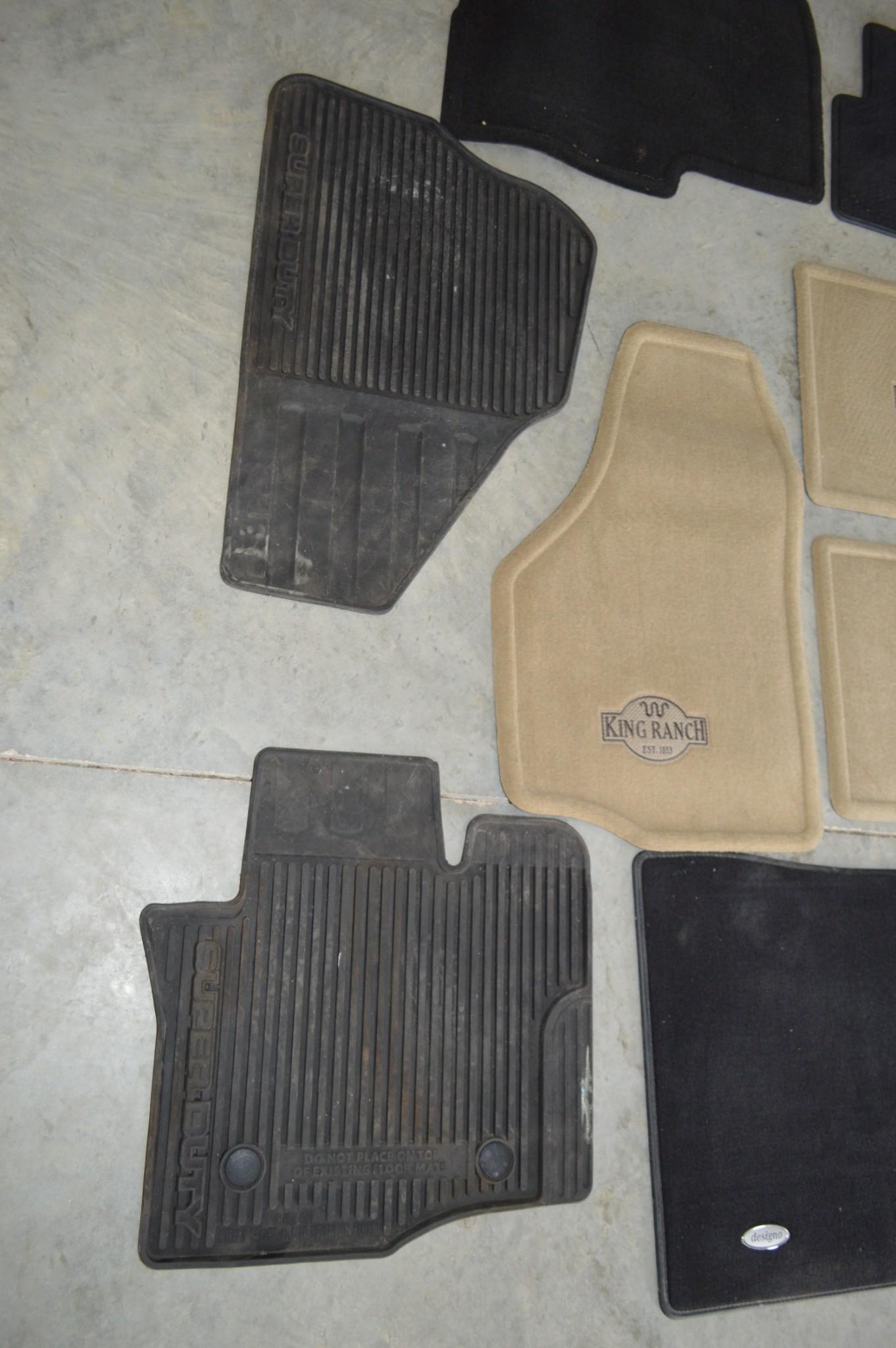 Set of 12 F150 Floor Mats & Mud Flaps - King Ranch Edition, Super Duty, WeatherTech and Stock