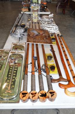 Assorted Hunting & Fishing Outdoor Gear, Accessories, and Decor