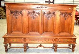 Antique Large Solid Wood Carved Buffet