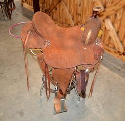 15.5'' Fort Worth Saddle Co. Leather Saddle / Horse Tack