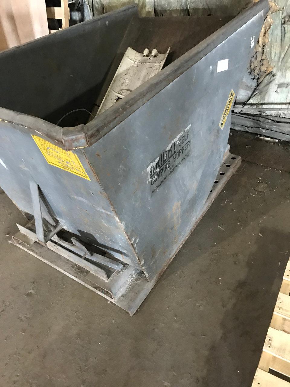 Wright Industrial Tipping Dumpster made to be raised with a forklift and dumped